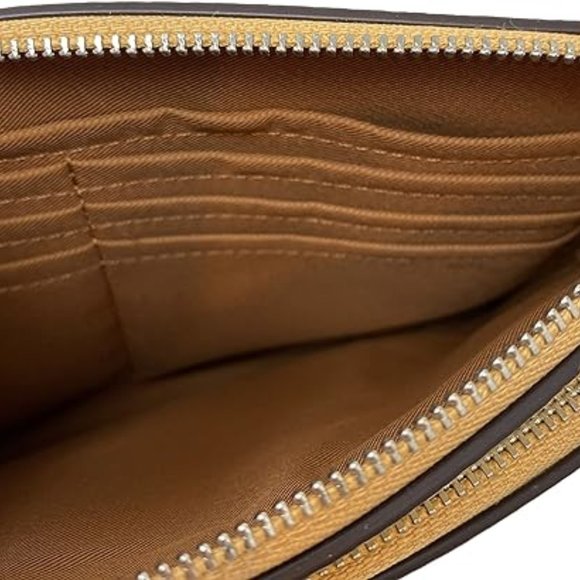 Coach Double Zip Wallet - Vanilla Pebble Leather - C5610 - Phone Wristlet - Picture 3 of 3